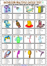 Bathroom Objects ESL Vocabulary Worksheets